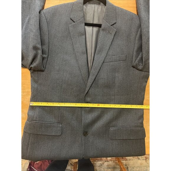 Michael Kors Jacket Mens 42L Gray Herringbone Two Button Blazer Suit Coat Career - Picture 6 of 13